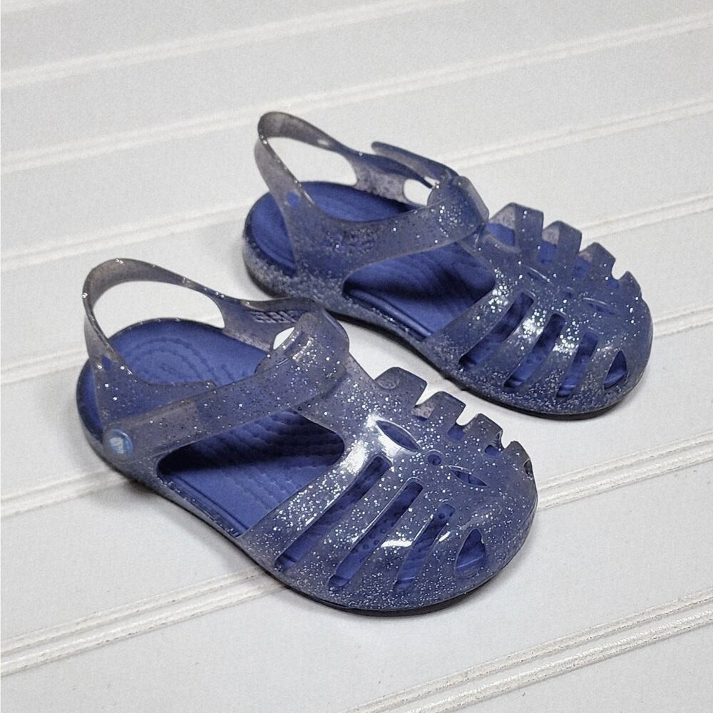 Crocs Isabella Glitter Mary Jane Jelly Sandals Size 6 Toddler Purple